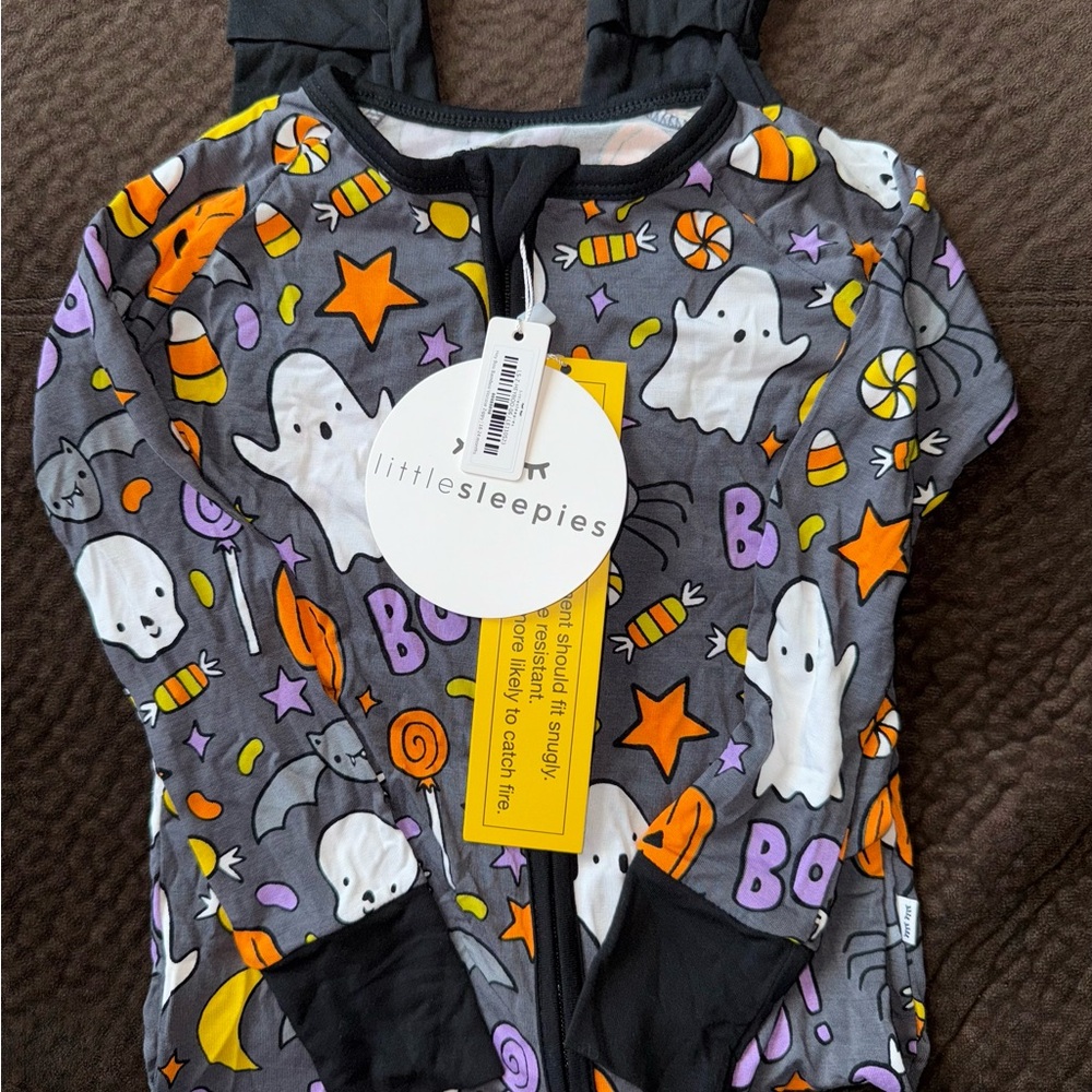 Little Sleepies Hey Boo Zippy Spooky Ghost Bamboo Pajama